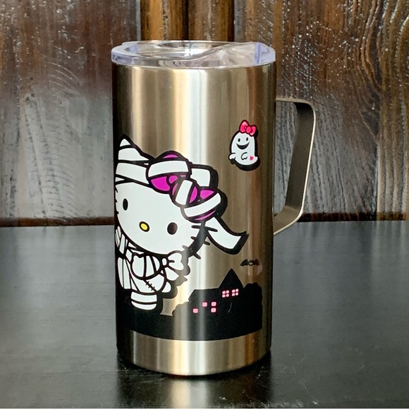 Hello Kitty Mummy with Ghosts Stainless Steel Halloween Tumbler with Handle - Picture 3 of 12